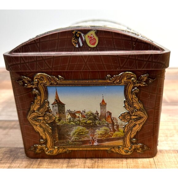 Vintage Lebkuchen-Schmidt Tin Box With Bavarian Scenic Design & Embossed Gold De - Picture 5 of 7